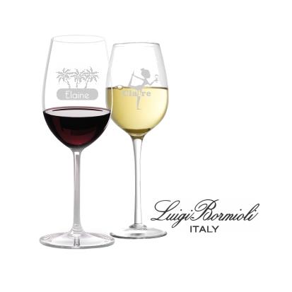 Italian Etched Crystal Wine Glasses