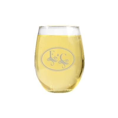 Pasabahce Etched Stemless Wine Glass